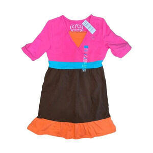 childrens place 2008 brown fall ruffle tiered fall dress sleeves size 6/7 girls